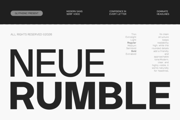 Neue Rumble: The Sans Serif Typeface for Bold Marketing